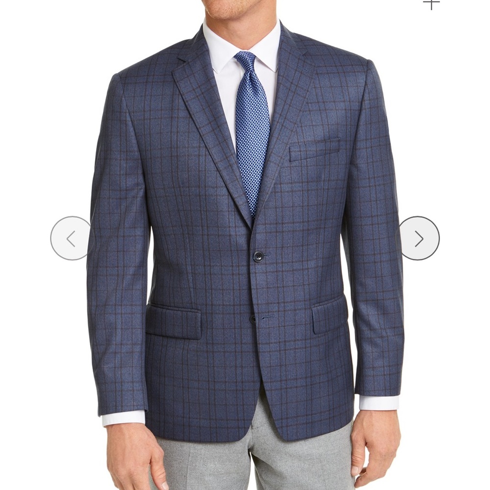 Michael Kors Navy Windowpane Sport Coat